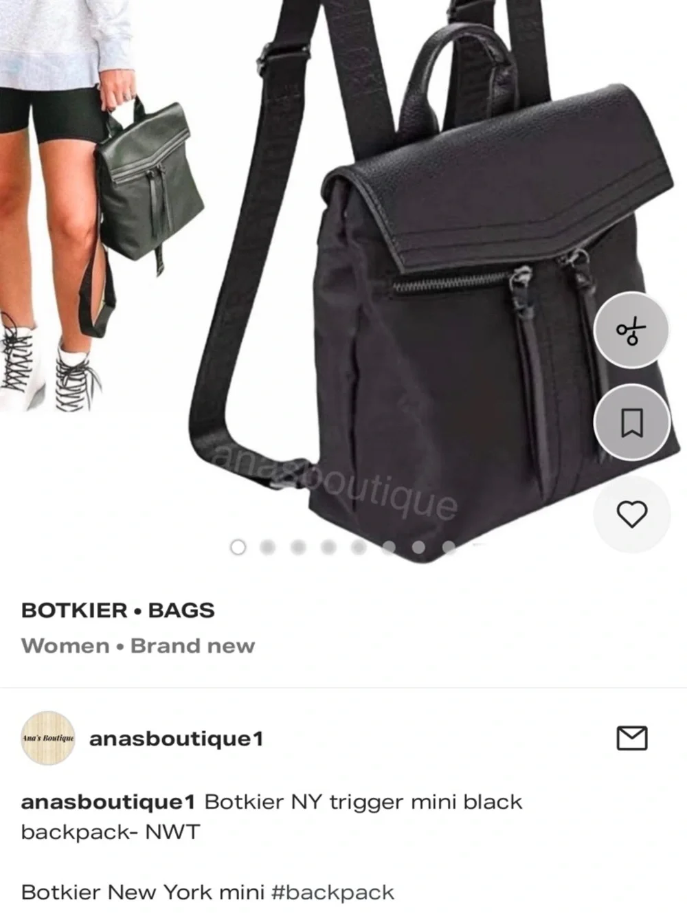 Botkier Black Mini Backpack